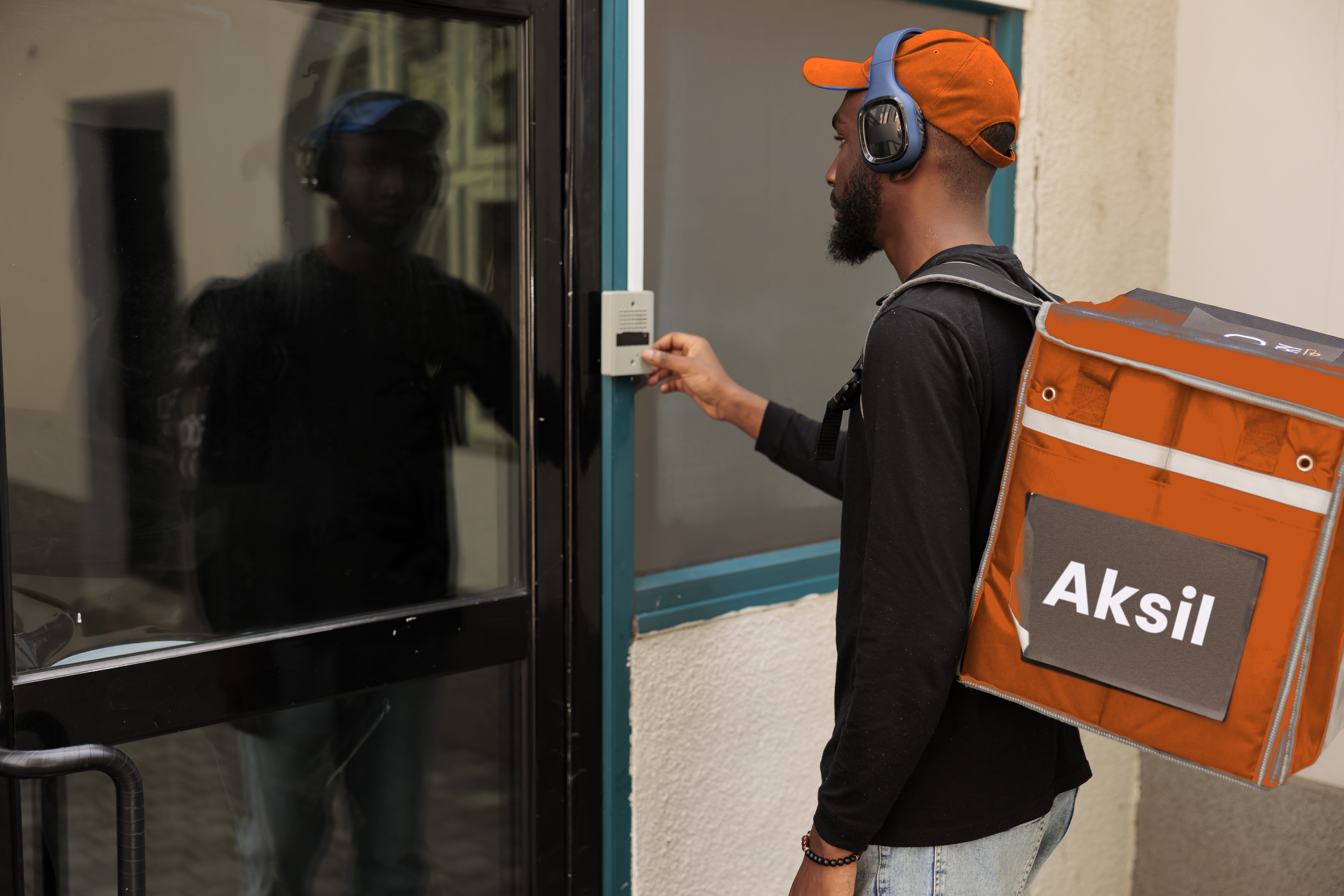 Livreur Aksil en action à Dakar